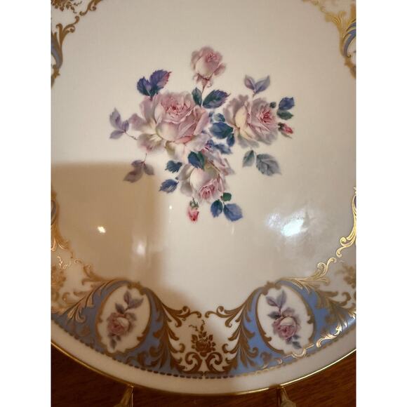 Porcelain AK Kaiser 12.5” Cake Plate with Rose Motif - Picture 7 of 12